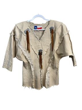 Vintage Liz E Parker Co Parker Western Fringe Top Medium Made in USA